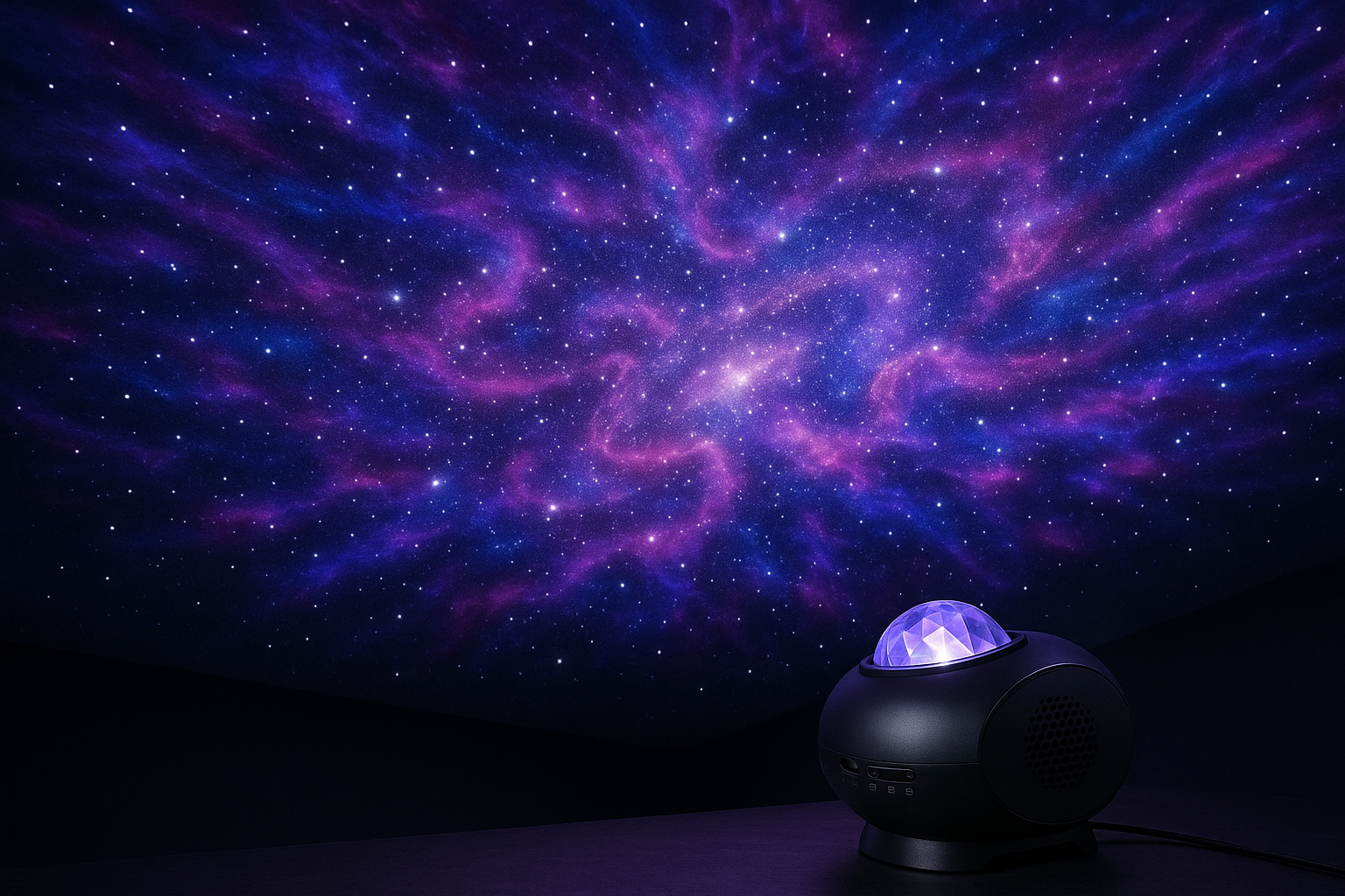 Quiero que la imagen sea de un fondo galactico proyectado en el techo, asi como los proyectores que se venden